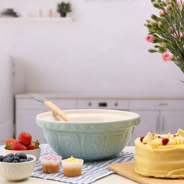 Kilner Mason Cash Color Mix Powder Blue Size 18 Mixing Bowl