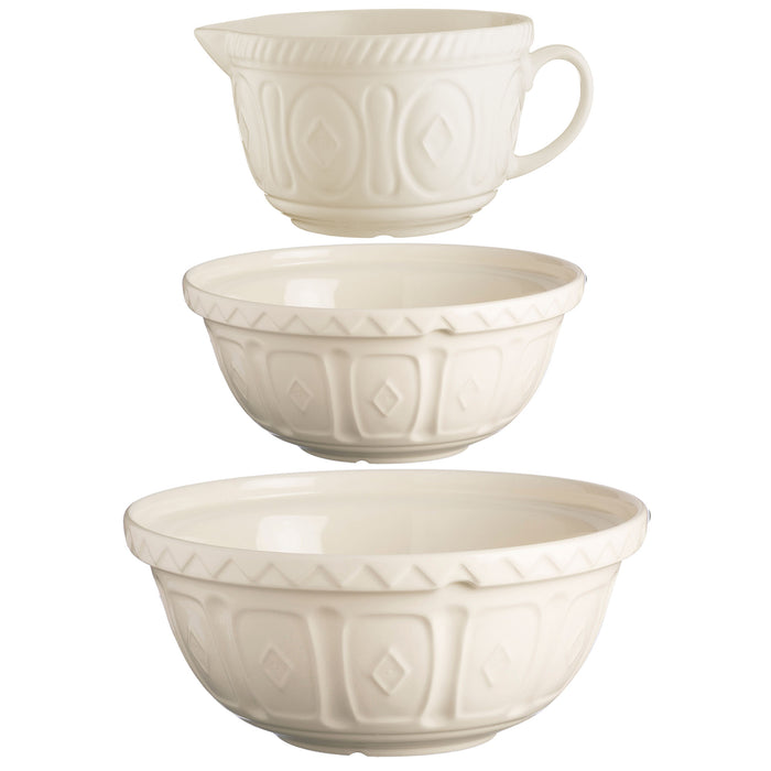 kilner Mason Cash Cream Mixing Bowl & Batter Bowl Set of 3