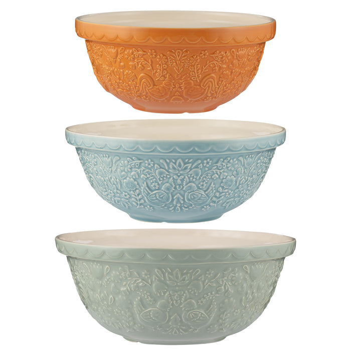 Kilner Mason Cash Home To Roost Set Of 3 Mixing Bowls