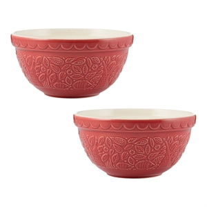 kilner Mason Cash In the Forest Hedgehog Red Set of 2 Mixing Bowls