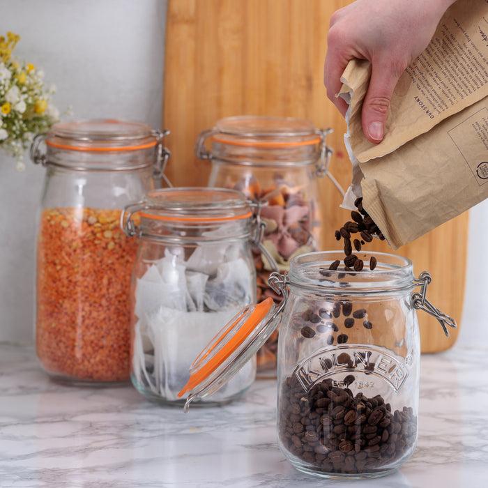 Kilner Round Clip Top Jars-Set Of 4 (2pcs 34oz 2 Pcs 51oz)