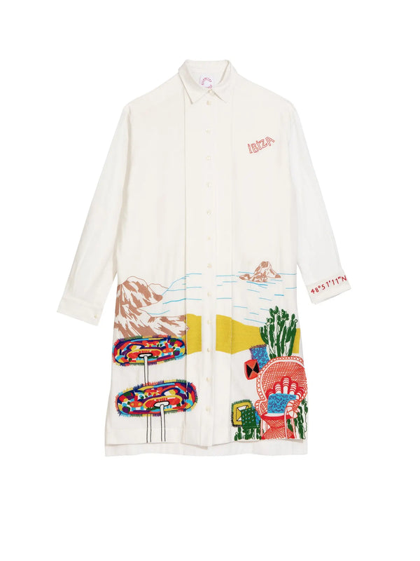 Kilometre Paris Ibiza Spain Palma De Mallorca Navy Blue - K-shirt Button Down