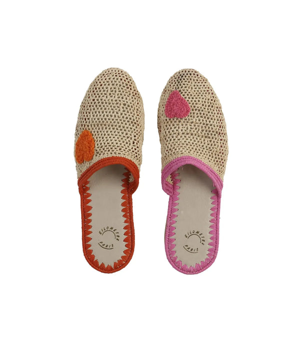 kilometre paris Pink Heart & Organge Heart - Air Babouches