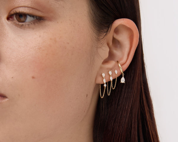 Kimaï Dana Chain Three Diamond Earring
