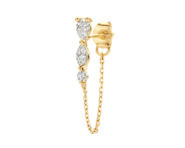 Kimaï Dana Chain Three Diamond Earring
