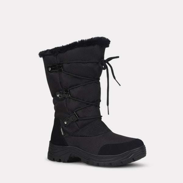 kimberfeel Bottes de neige FABY Bottes de neige femmes Python Noir