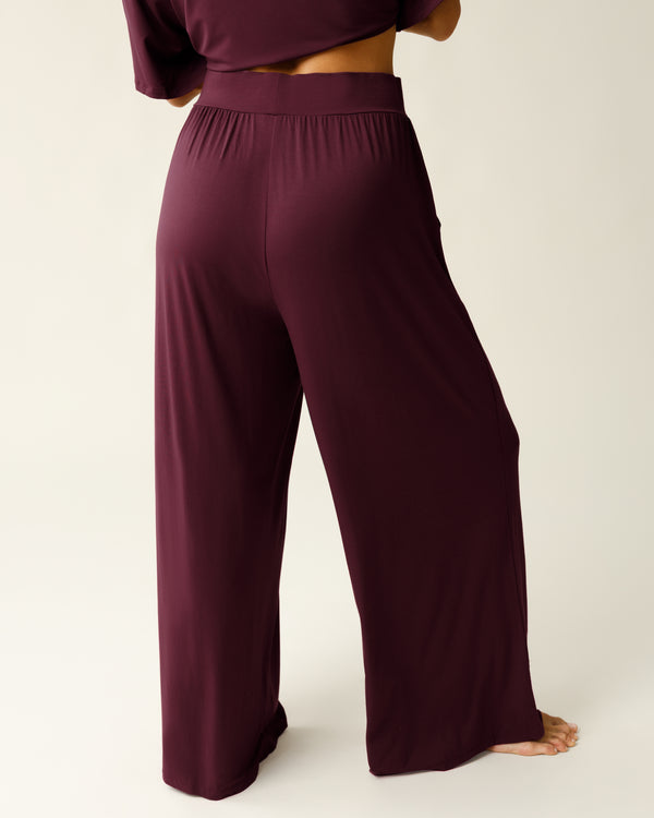 Kindred Bravely Aria Bamboo Casual Lounge Pant Deep Burgundy