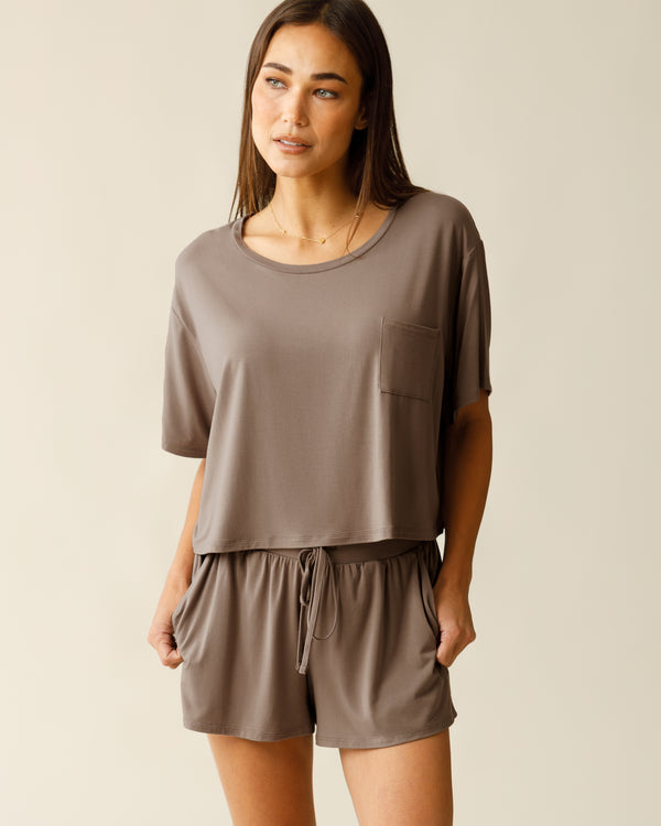 kindred bravely Aria Bamboo Casual Lounge Short Taupe