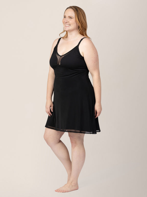 Kindred Bravely Aurora Mesh Nursing Nightgown Black