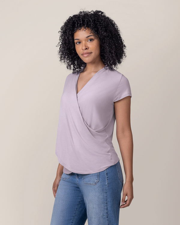 kindred bravely Bamboo Draped Nursing Top Lavender Mist