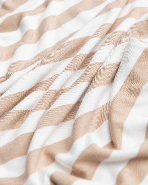 Kindred Bravely Bamboo Knotted Baby Gown Fawn Stripe