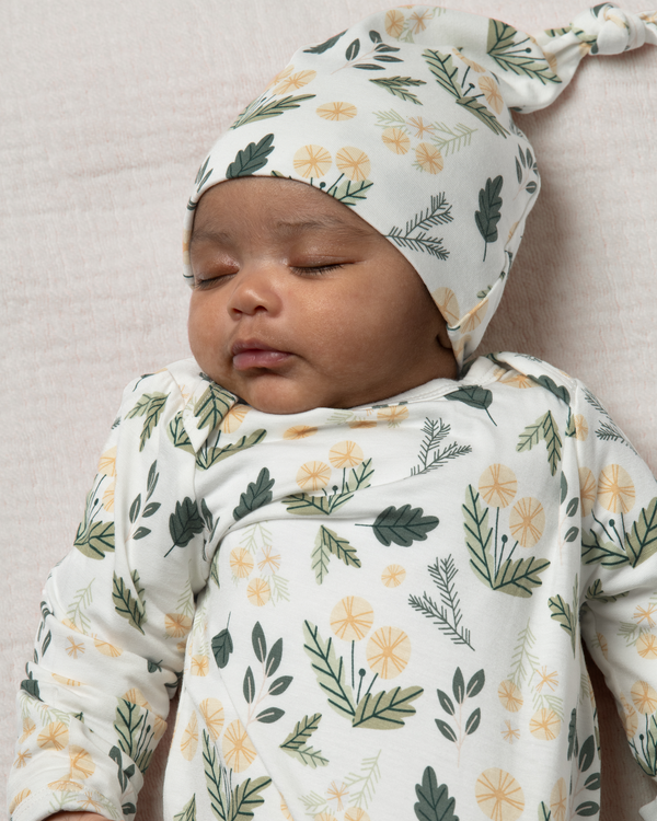 Kindred Bravely Bamboo Knotted Baby Gown Honey Dandelion