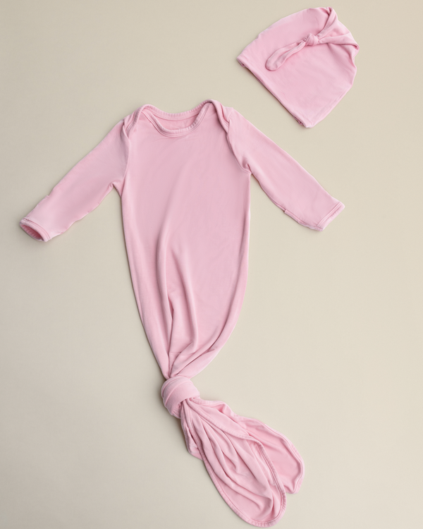 Kindred Bravely Bamboo Knotted Baby Gown Light Mauve