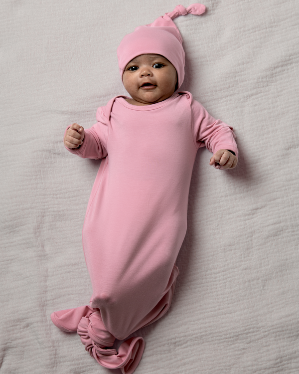 kindred bravely Bamboo Knotted Baby Gown Light Mauve