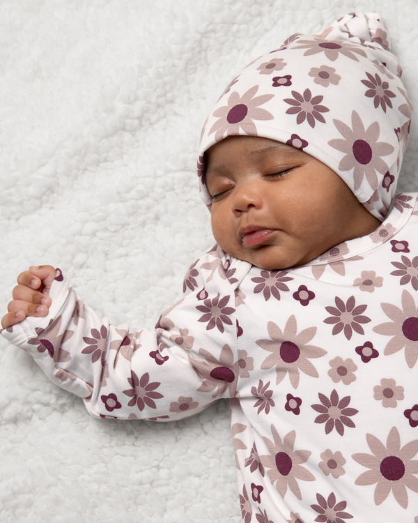 Kindred Bravely Bamboo Knotted Baby Gown Twilight Floral