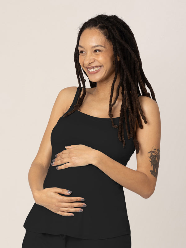 kindred bravely Bamboo Lounge Around Nursing Tank Black