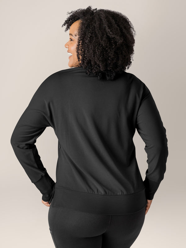 Kindred Bravely Bamboo Maternity & Nursing Crew Neck Sweatshirt Black