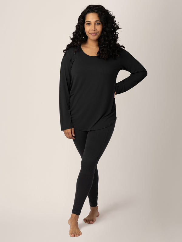 Kindred Bravely Bamboo Maternity & Nursing Long Sleeve T-shirt Black