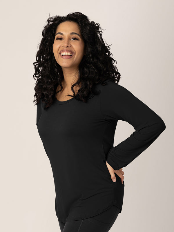kindred bravely Bamboo Maternity & Nursing Long Sleeve T-shirt Black