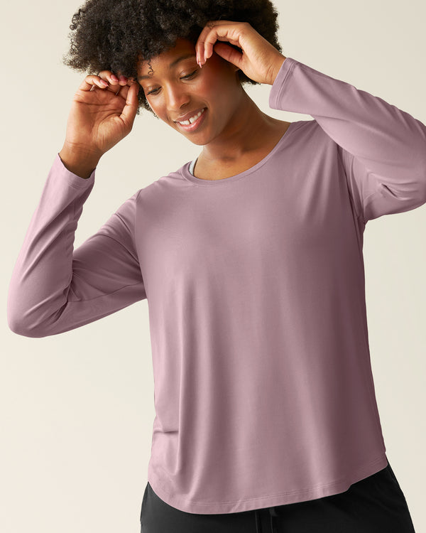 kindred bravely Bamboo Maternity & Nursing Long Sleeve T-shirt Dusty Mauve