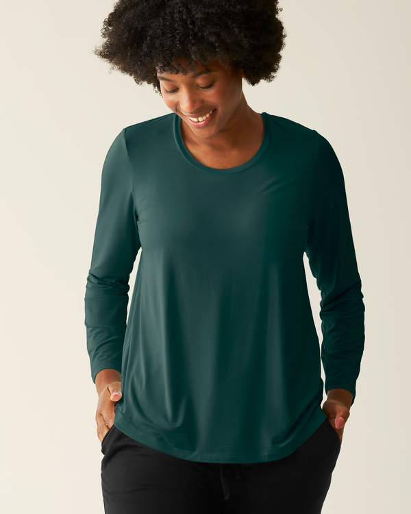 kindred bravely Bamboo Maternity & Nursing Long Sleeve T-shirt Evergreen