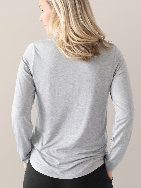Kindred Bravely Bamboo Maternity & Nursing Long Sleeve T-shirt Grey Heather