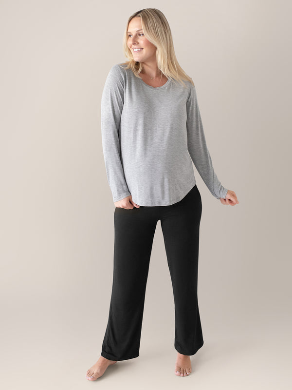 Kindred Bravely Bamboo Maternity & Nursing Long Sleeve T-shirt Grey Heather