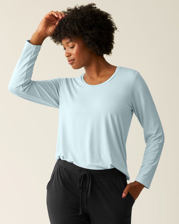 kindred bravely Bamboo Maternity & Nursing Long Sleeve T-shirt Powder Blue