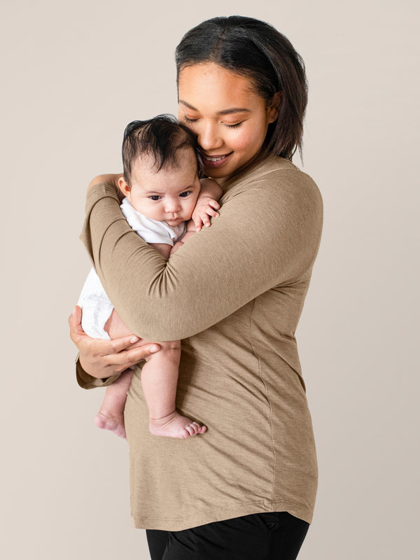 kindred bravely Bamboo Maternity & Nursing Long Sleeve T-shirt Wheat