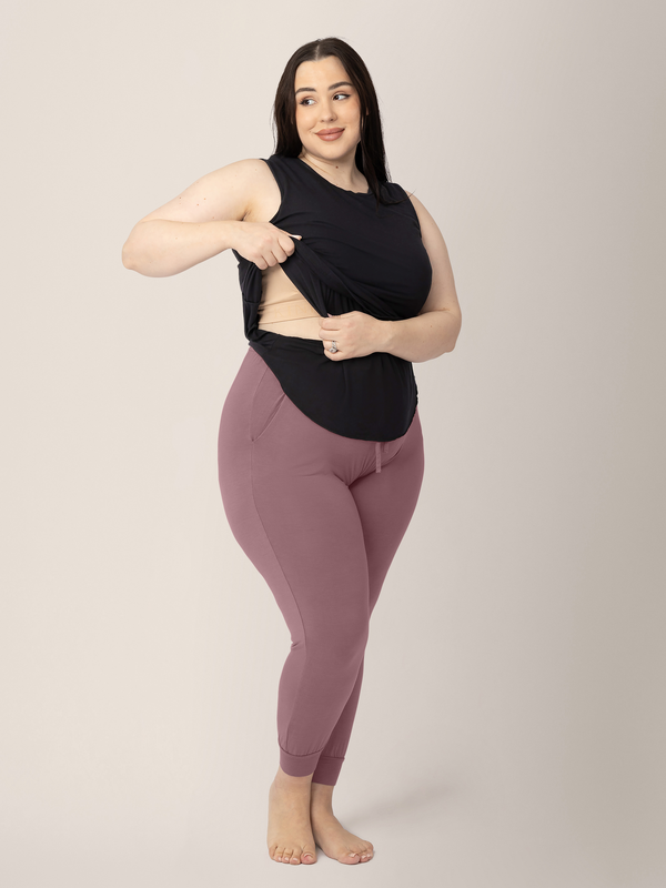 kindred bravely Bamboo Maternity & Nursing Tank Black