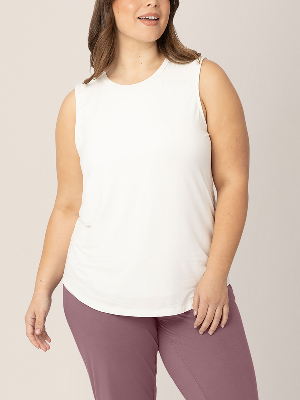 Kindred Bravely Bamboo Maternity & Nursing Tank White