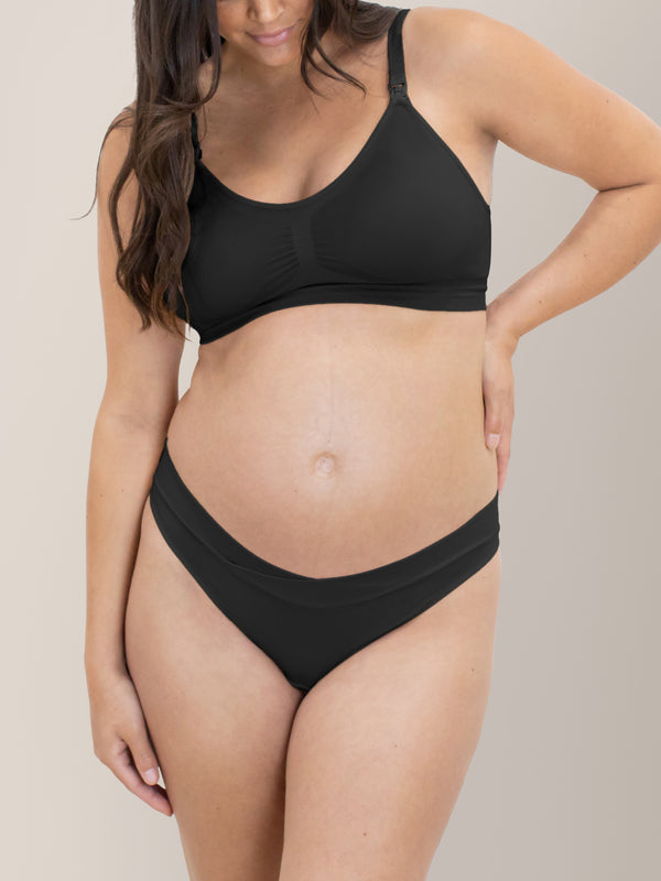 Kindred Bravely Bamboo Maternity & Postpartum Thong Black