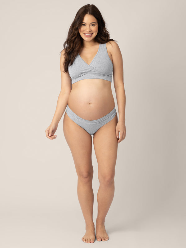 Kindred Bravely Bamboo Maternity & Postpartum Thong Grey Heather