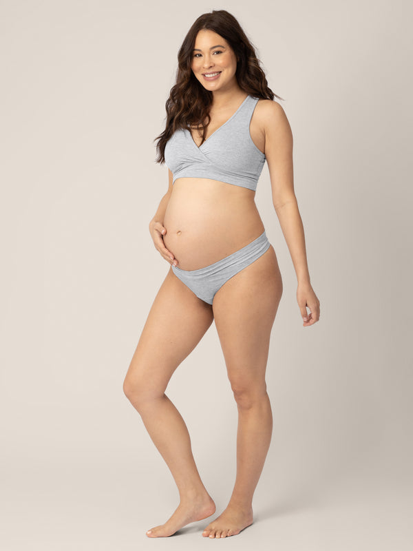 Kindred Bravely Bamboo Maternity & Postpartum Thong Grey Heather