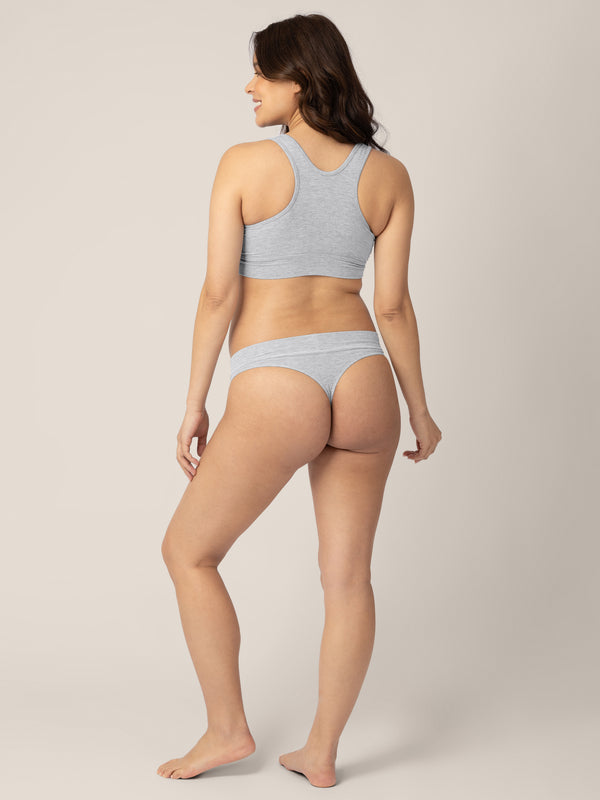 Kindred Bravely Bamboo Maternity & Postpartum Thong Grey Heather