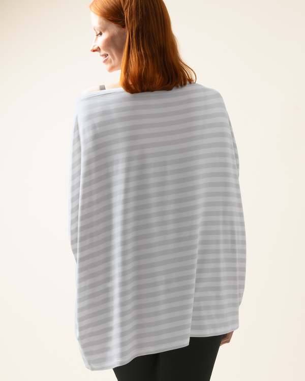 Kindred Bravely Bamboo Multi-Use Nursing Cover Grey Stripe