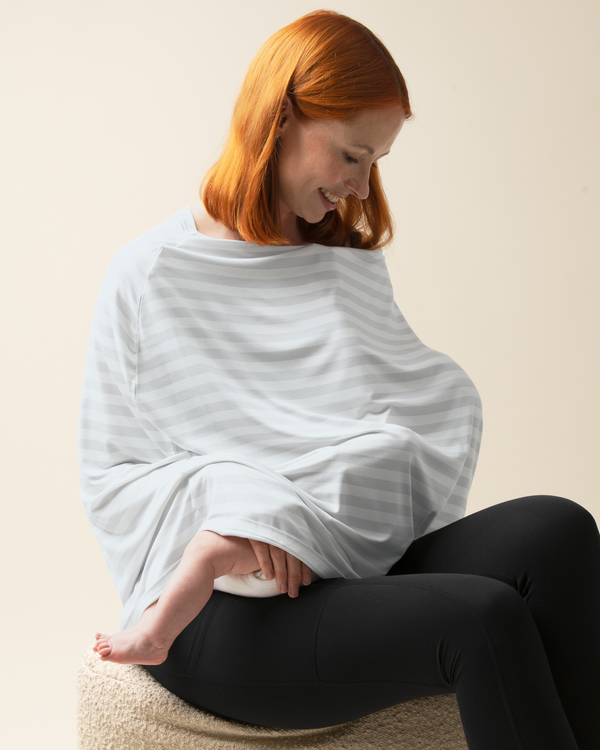 Kindred Bravely Bamboo Multi-Use Nursing Cover Grey Stripe