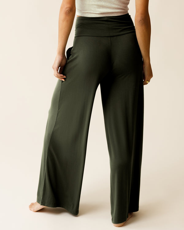 Kindred Bravely Bamboo Wide Leg Maternity & Postpartum Lounge Pant Thyme