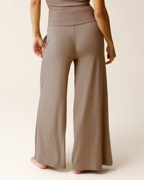 Kindred Bravely Bamboo Wide Leg Maternity & Postpartum Lounge Pant Taupe