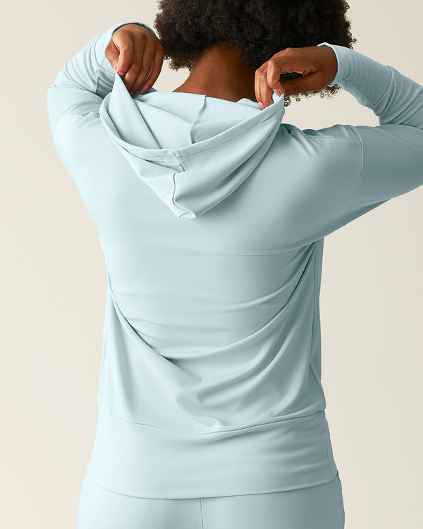 Kindred Bravely Brushed Bamboo Maternity & Nursing Hoodie Powder Blue