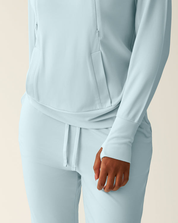Kindred Bravely Brushed Bamboo Maternity & Nursing Hoodie Powder Blue