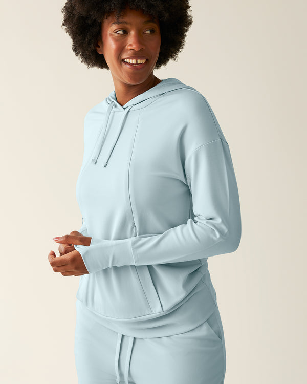 kindred bravely Brushed Bamboo Maternity & Nursing Hoodie Powder Blue