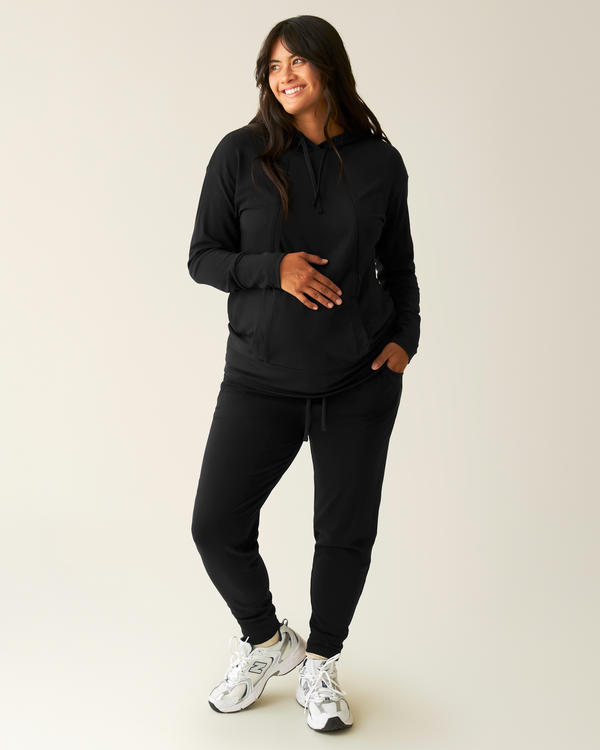 Kindred Bravely Brushed Bamboo Maternity & Postpartum Jogger Black
