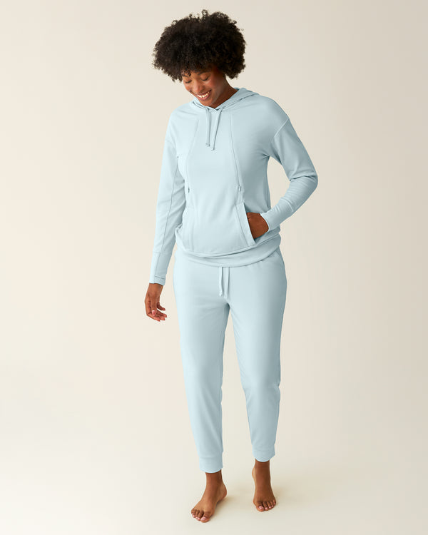 Kindred Bravely Brushed Bamboo Maternity & Postpartum Jogger Powder Blue