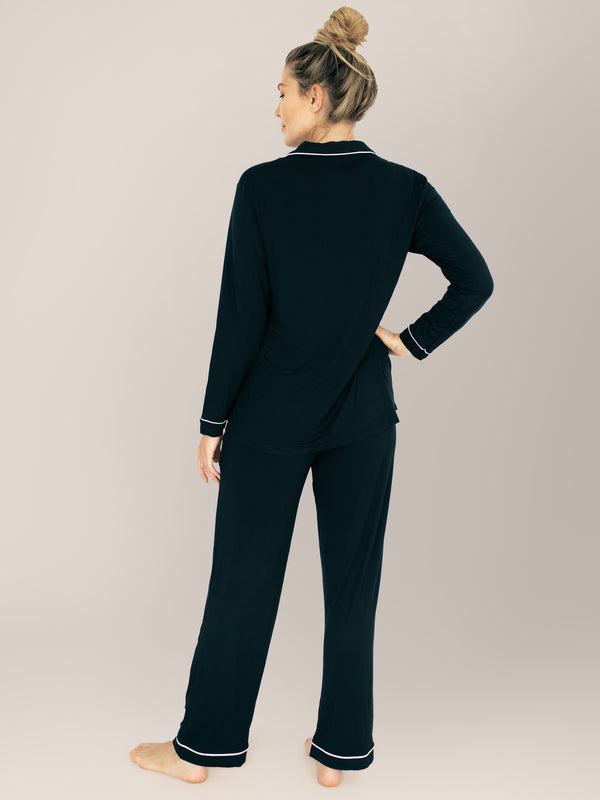 Kindred Bravely Clea Bamboo Long Sleeve Pajama Set Black