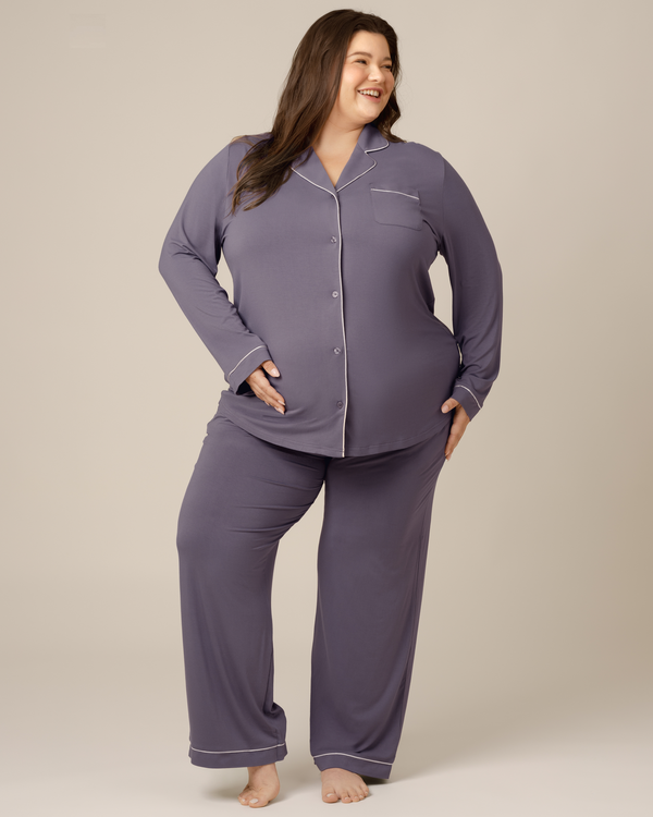 kindred bravely Clea Bamboo Long Sleeve Pajama Set Granite