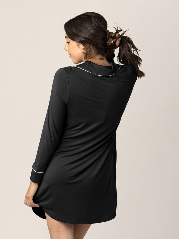 Kindred Bravely Clea Bamboo Long Sleeve Sleep Shirt Black