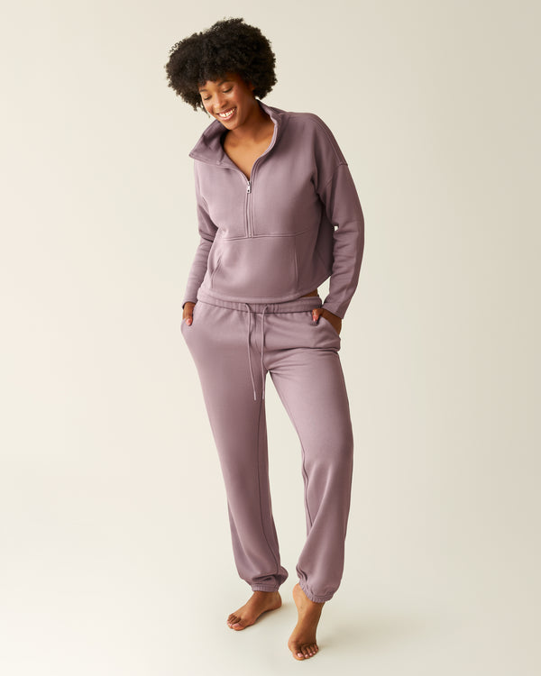 Kindred Bravely Cloud Fleece Half Zip Nursing Pullover Dusty Mauve