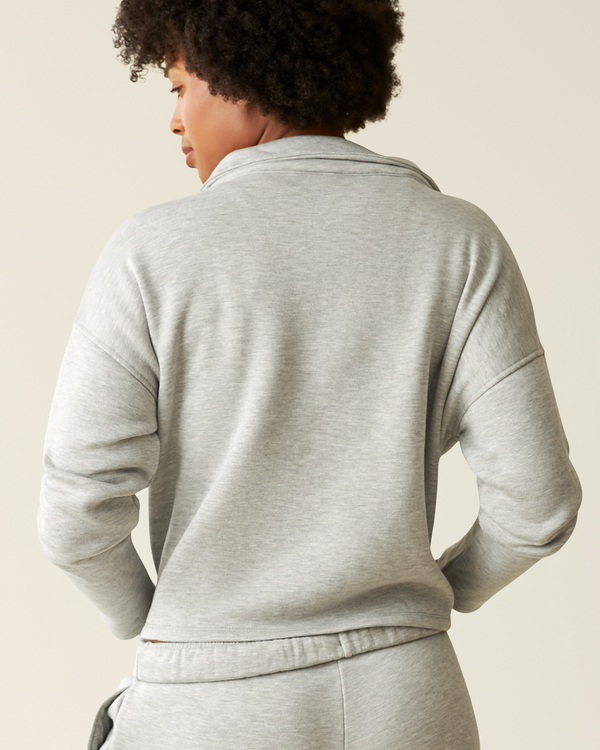 Kindred Bravely Cloud Fleece Half Zip Nursing Pullover Grey Heather