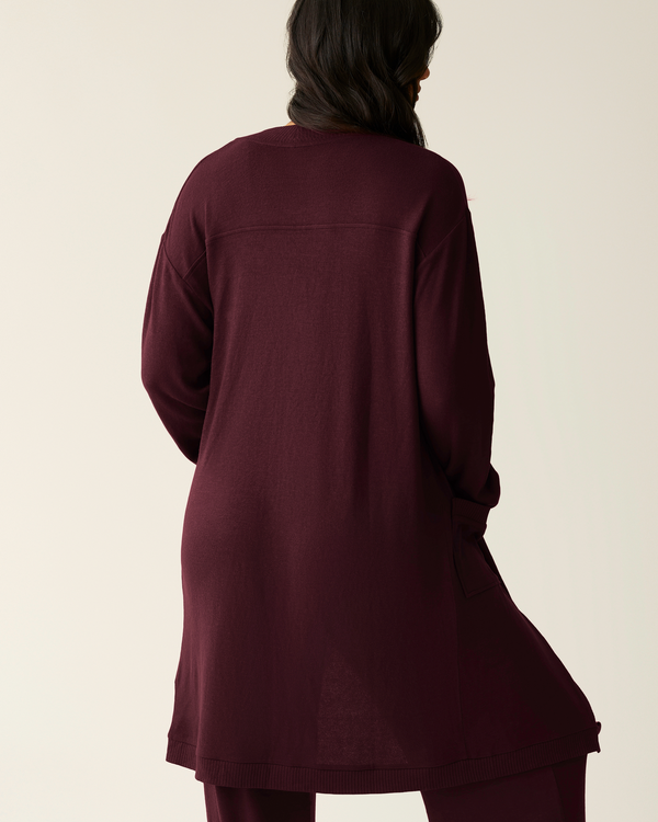 Kindred Bravely CozyKnit Long Cardigan Deep Burgundy